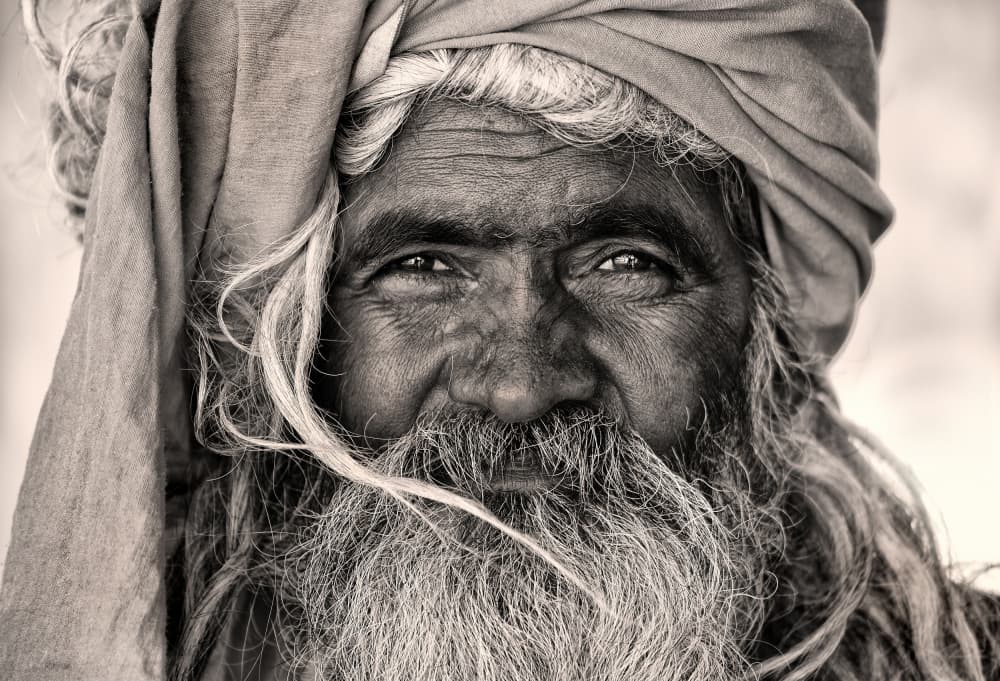 Wise Elder Portrait by Lou Urlings — canvas wall art