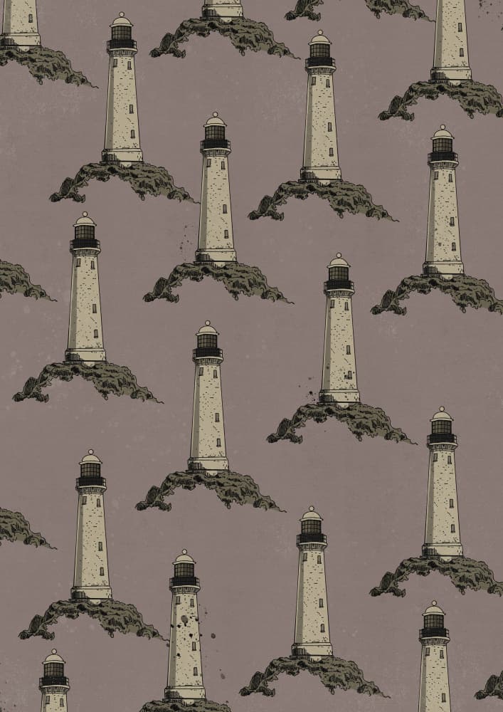 Nautical Lighthouse Pattern by Nicholas — canvas wall art