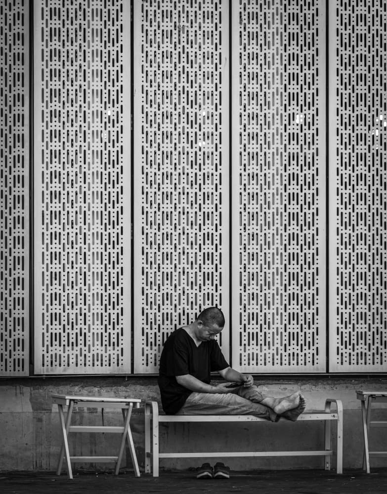 Urban Bench Solitude by Arie Burla — canvas wall art