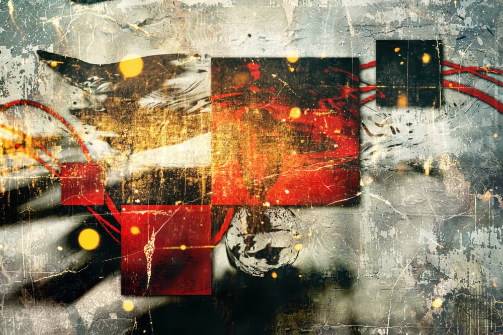 Abstract Grunge Geometry by Rafal Kulik — canvas wall art