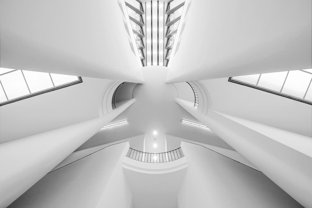 Modern White Architecture by fotomarion — canvas wall art