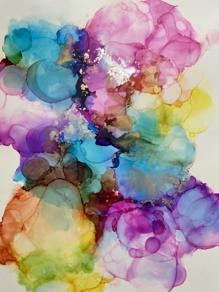 Colorful Fluid Ink Dream by Irene Chua — canvas wall art