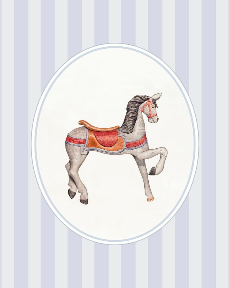Classic Carousel Horse by Wild Violets — canvas wall art