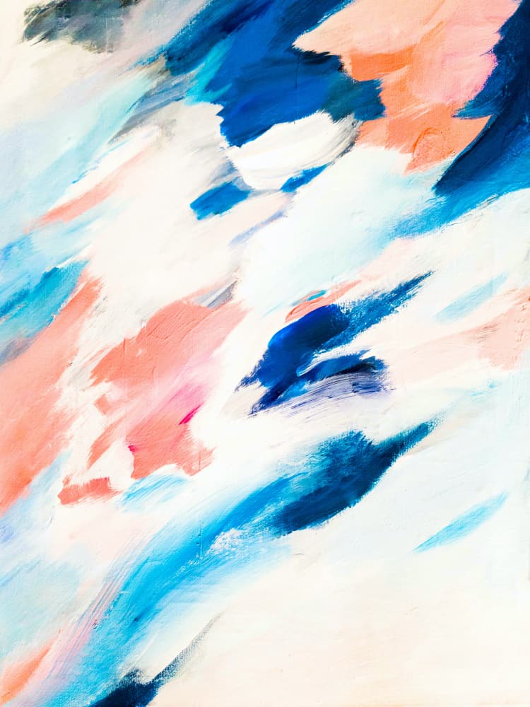 Dynamic Blue Pink Abstract by Ejaaz Haniff — canvas wall art