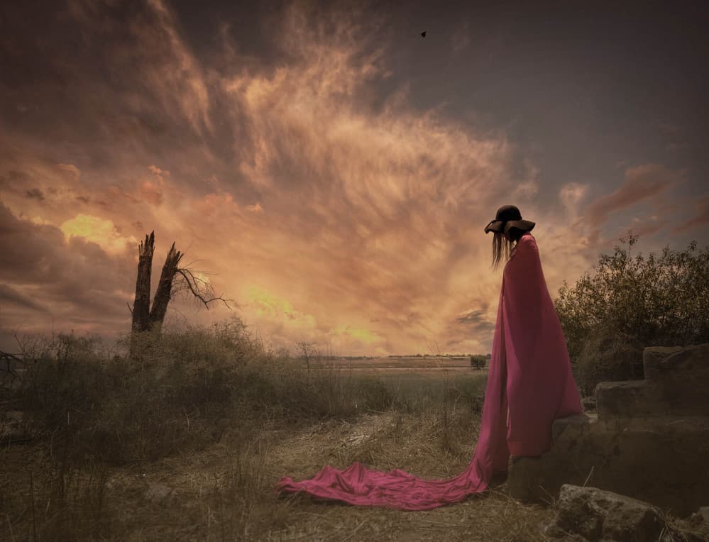 Pink Cloak Sunset Solitude by Yuri Shepelev — canvas wall art
