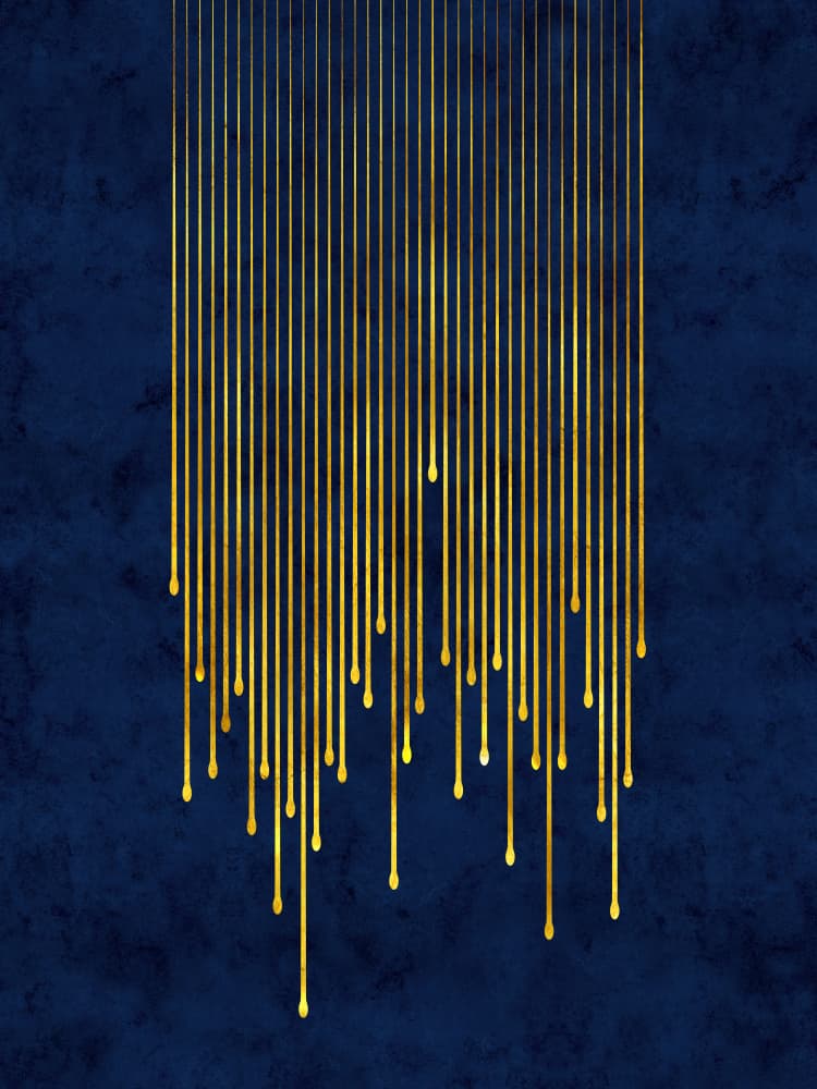 Elegant Gold Drips by Angelo Cerantola — canvas wall art