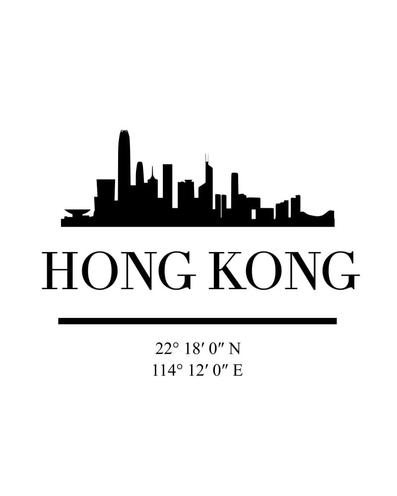 Hong Kong Cityscape Coordinates by Emiliano Deificus — canvas wall art
