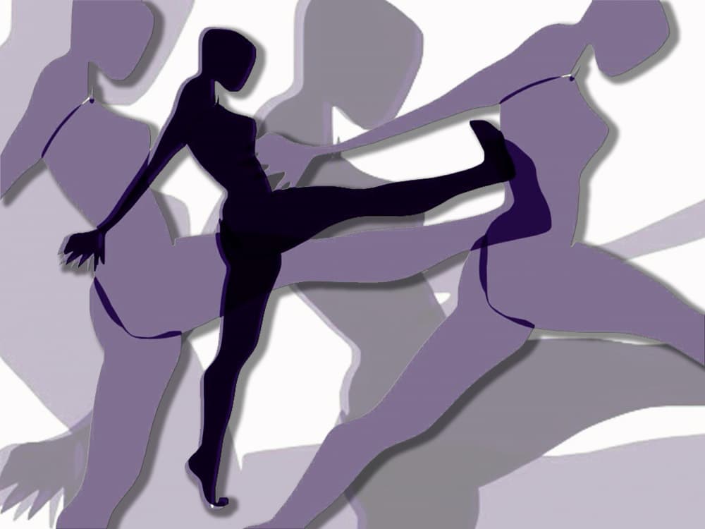 Purple Dancer Silhouette by Jocelyn Wortley — canvas wall art