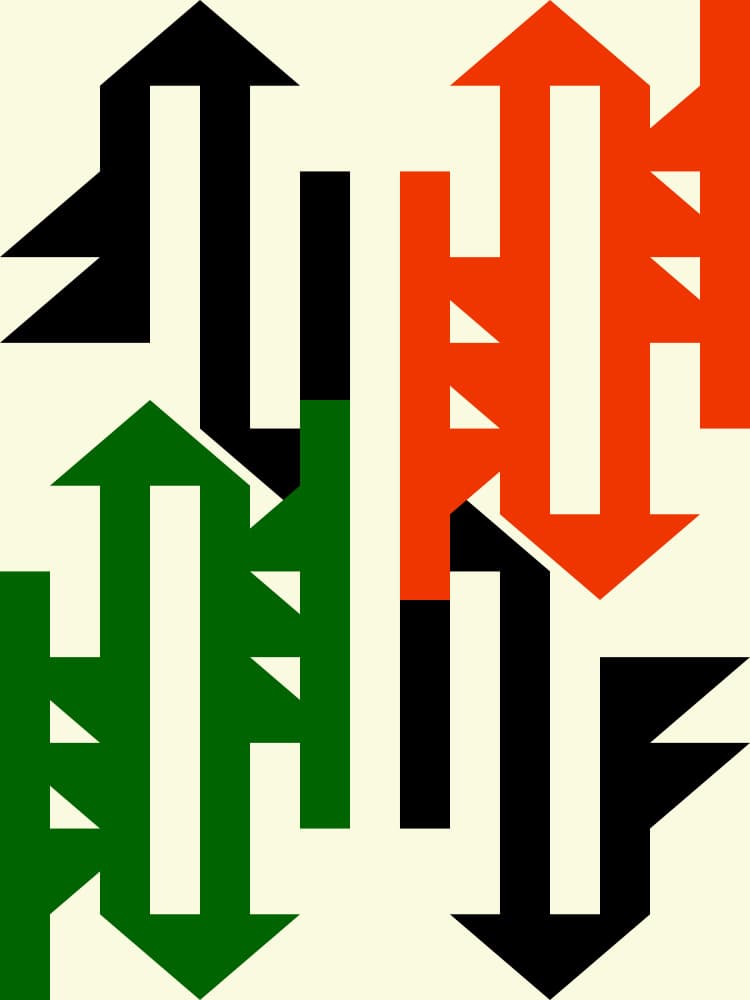 Interlocking Arrow Pattern by Petr Strnad — canvas wall art