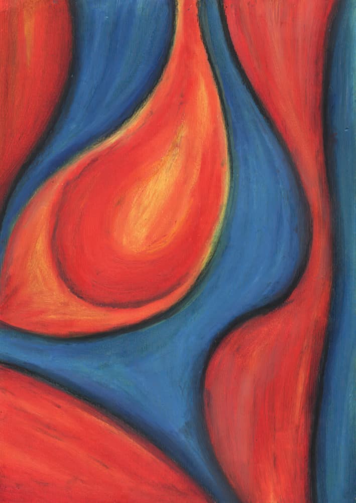Fluid Red Blue Shapes by Kulik — canvas wall art