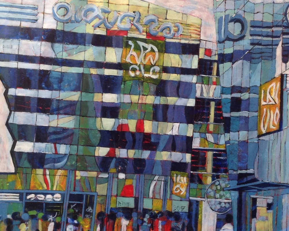 Vibrant City Reflections by Barbara Piatti — canvas wall art