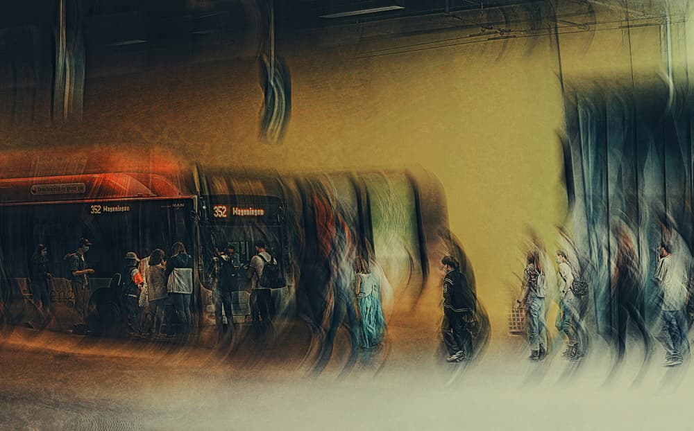 Urban Commute Blur by Jan van der Linden — canvas wall art