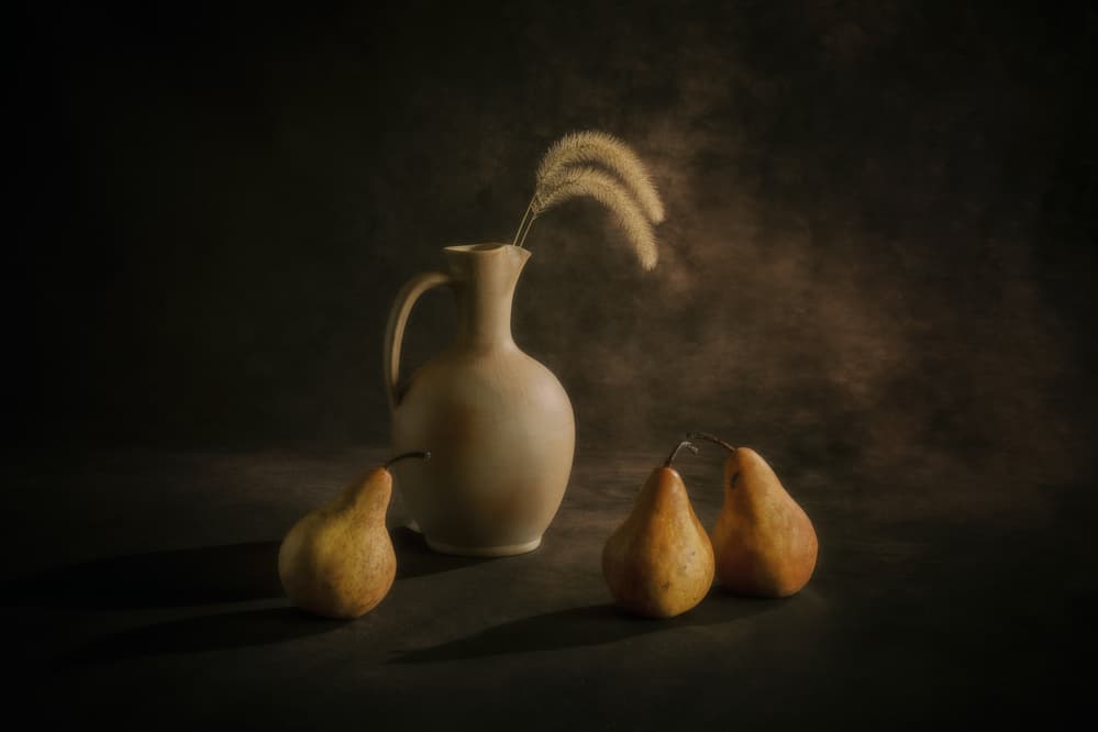 Moody Pears Still Life by Siyu_Wei APA — canvas wall art