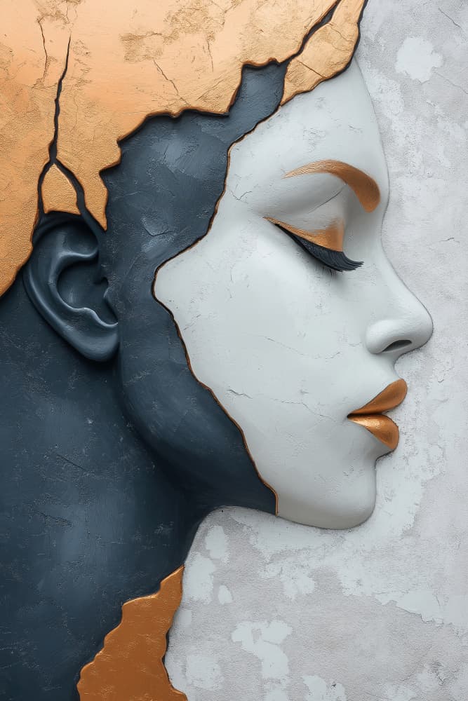 Golden Serenity Sculpture by Mauro — canvas wall art