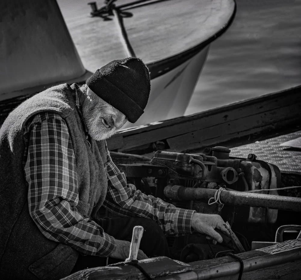 Old Boatman's Focus by Ömer Ates Kızıltug — canvas wall art
