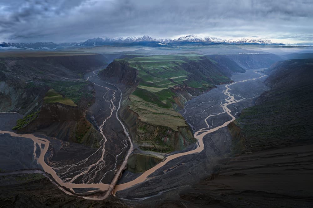 Dramatic Canyon River by Leah Xu — canvas wall art