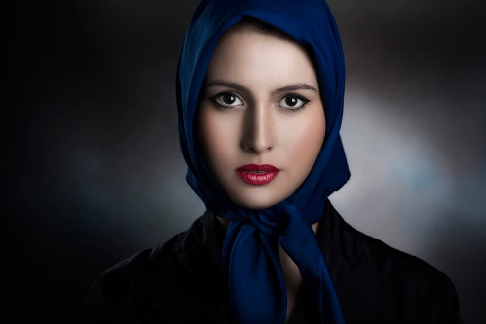Elegant Woman in Blue by Peppe Tambè — canvas wall art