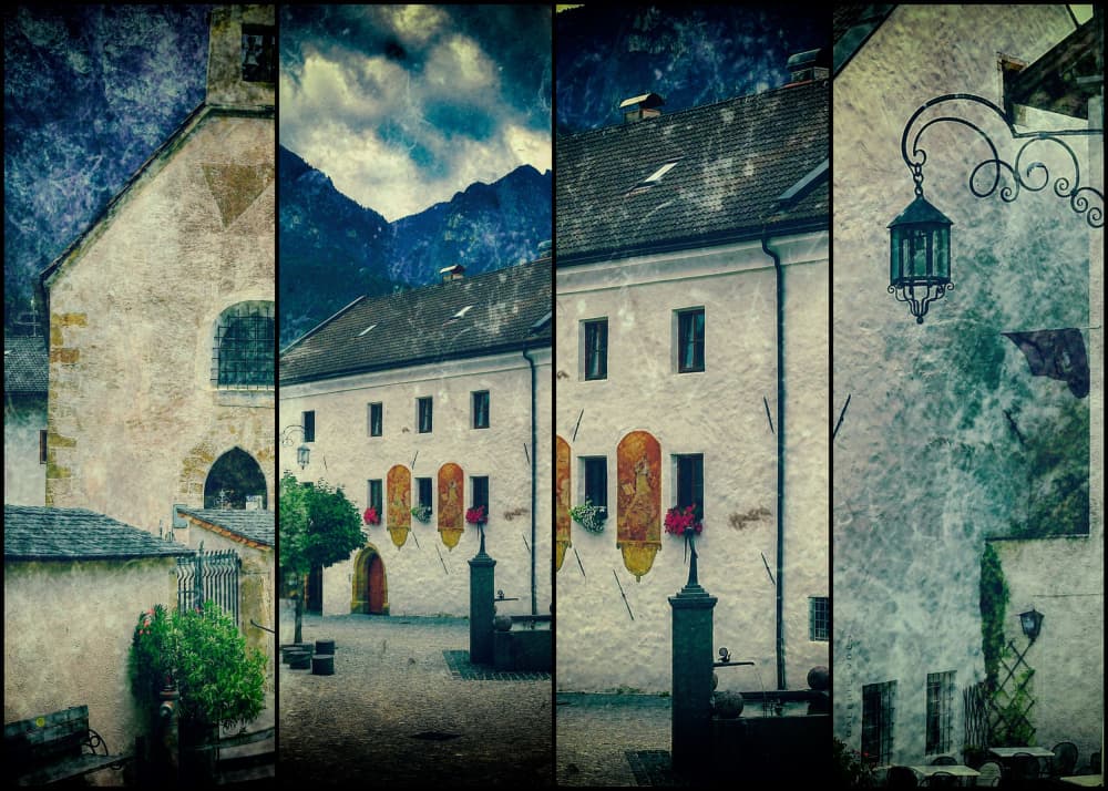 Rustic Alpine Courtyard by Raffaele Corte — canvas wall art