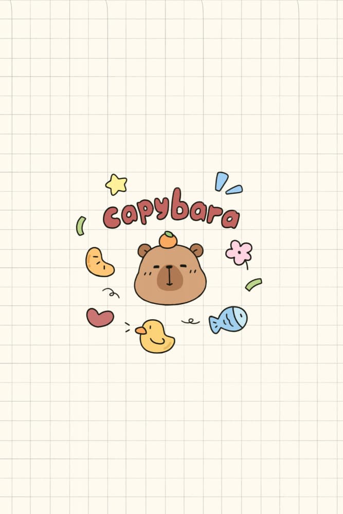 Cute Capybara Friends by Xuan Thai — canvas wall art