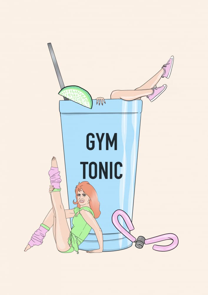 Retro Gym Tonic by Lisen Vennesland — canvas wall art