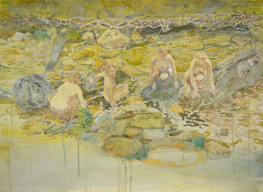 River Women Gathering by Karin Bos — canvas wall art