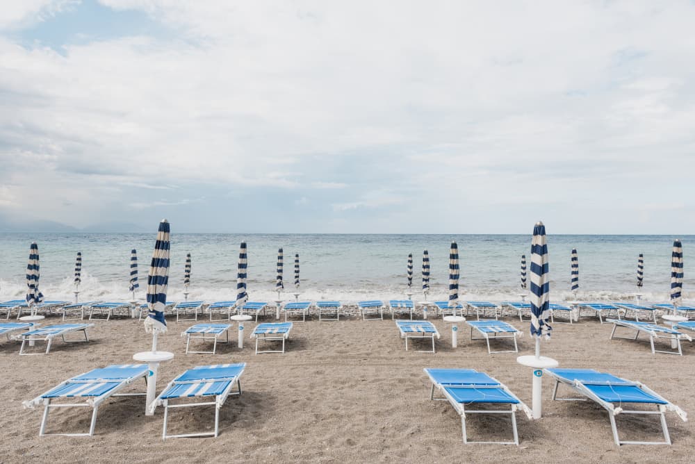 Peaceful Blue Beach by Photolovers — canvas wall art