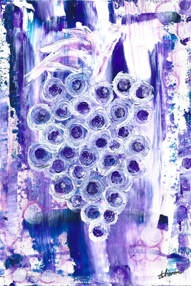 Abstract Purple Grapes by Sunet Theron — canvas wall art
