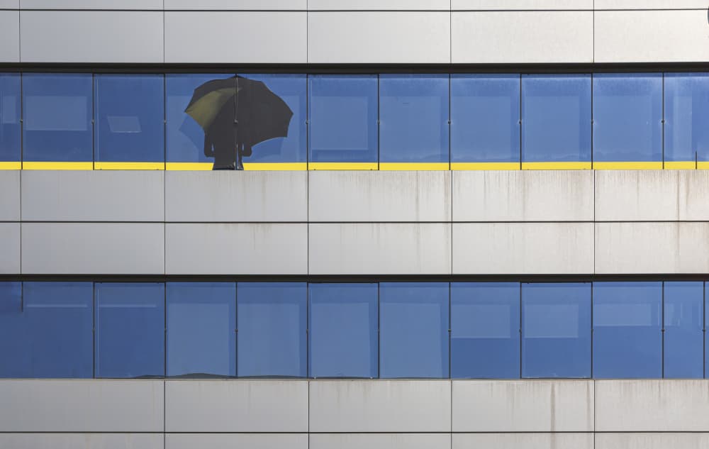 Silhouette Umbrella Reflection by Jois Domont ( J.L.G.) — canvas wall art