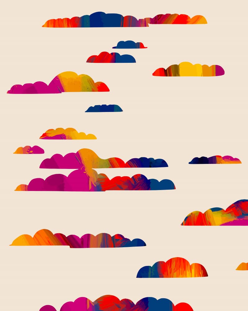 Colorful Abstract Clouds by Uma Gokhale — canvas wall art