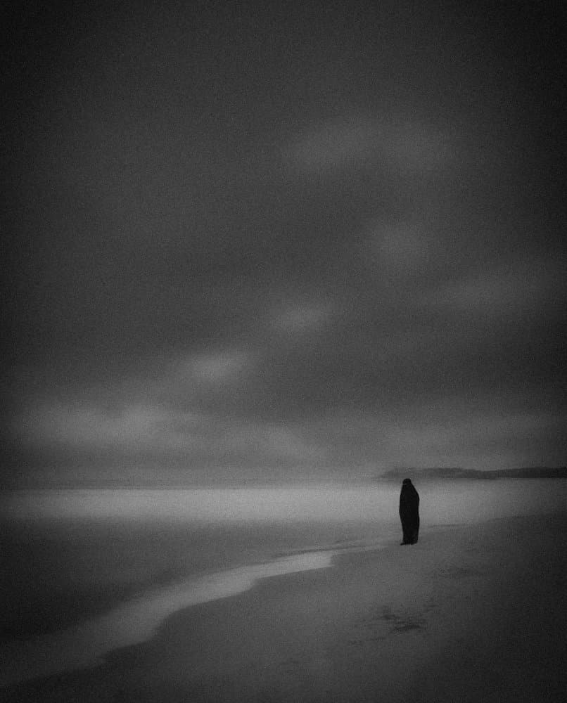 Lonely Figure Beach by Clas Gustafson PRO — canvas wall art