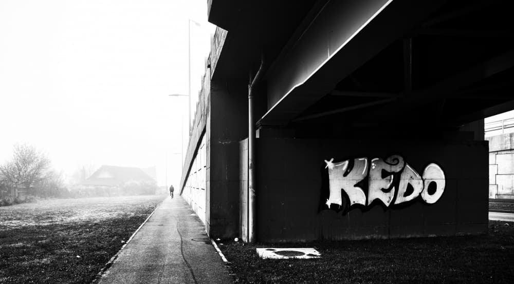 Foggy Underpass Graffiti by Julien Oncete — canvas wall art