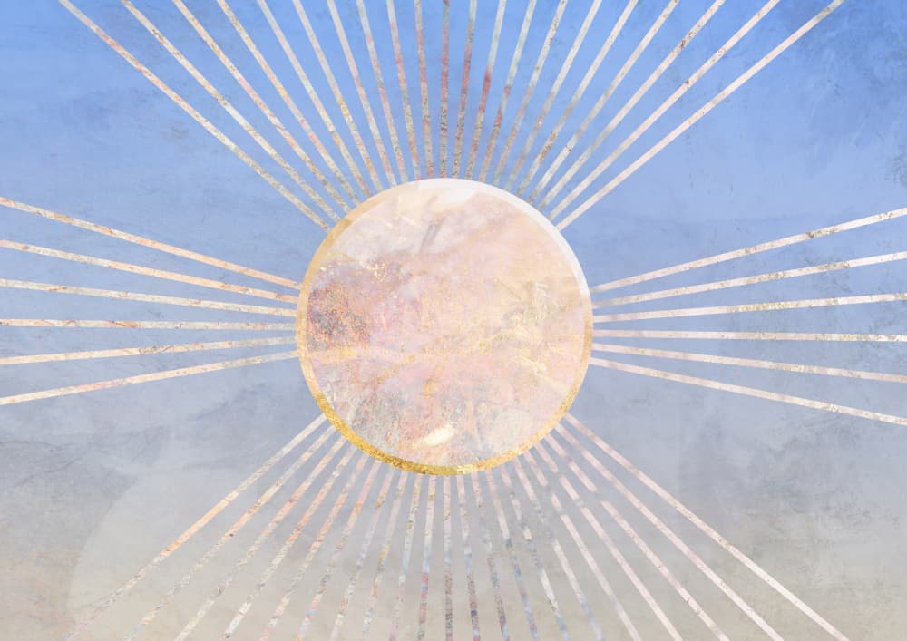 Ethereal Sunburst Sky by Sarah Manovski — canvas wall art