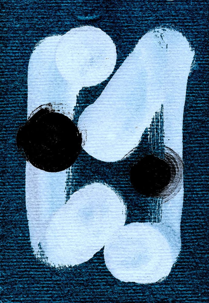 Abstract Dark Blue Forms by Santhosh ch — canvas wall art