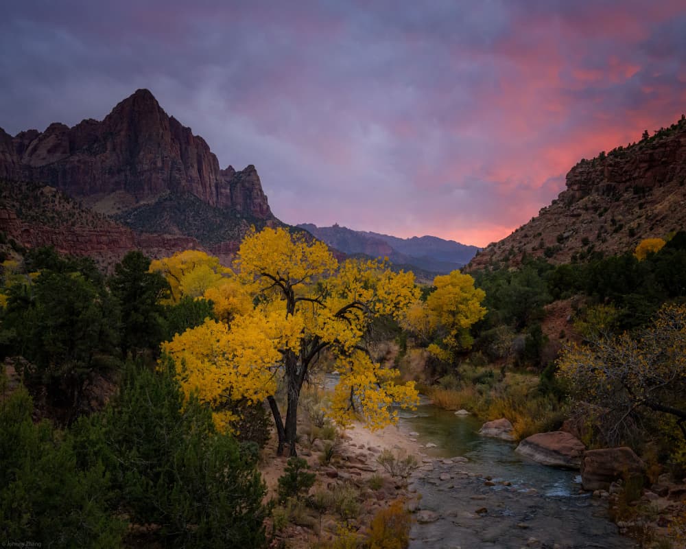 Golden Autumn Canyon by Johnny Zhang — canvas wall art