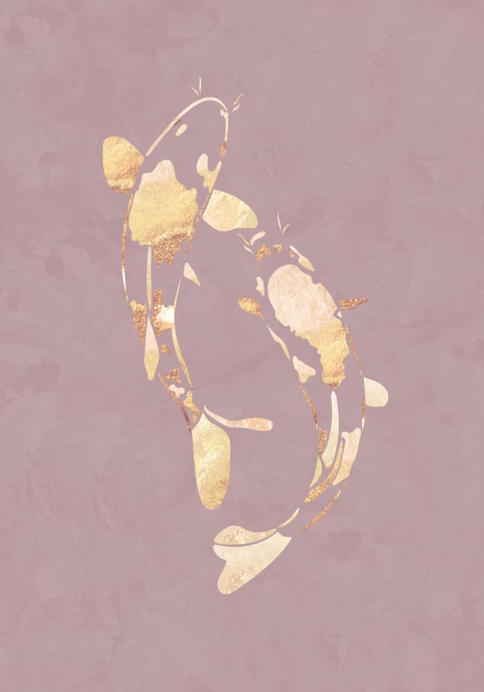 Shimmering Gold Koi by Sarah Manovski — canvas wall art