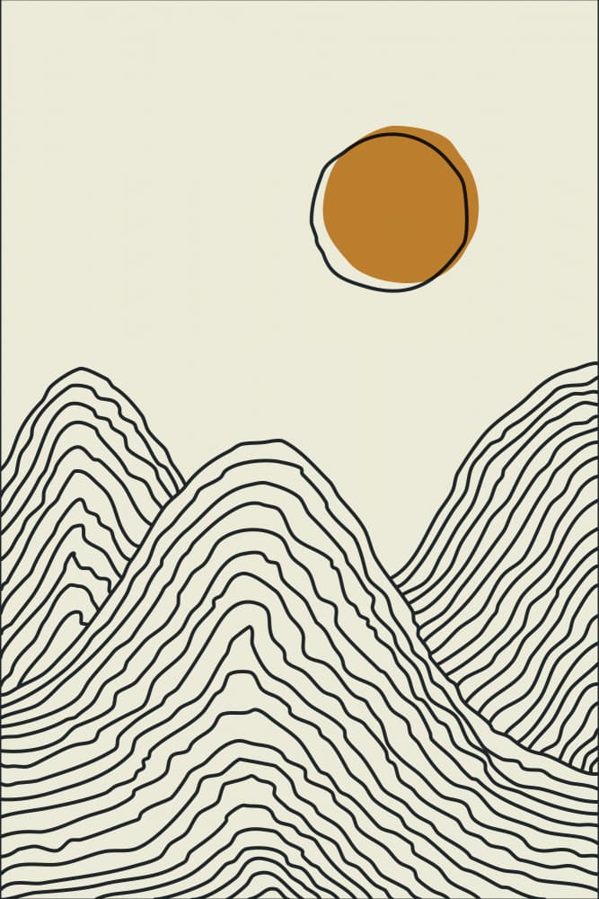 Minimalist Mountain Sun by jay stanley — canvas wall art