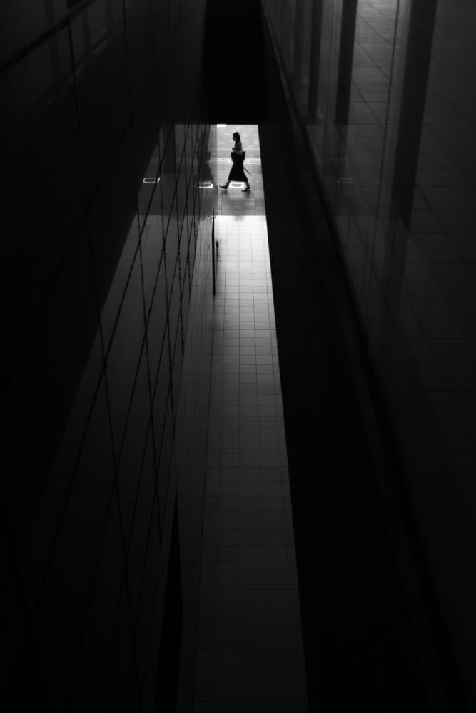 Deep Hallway Silhouette by HISASHI ISHIKAWA — canvas wall art