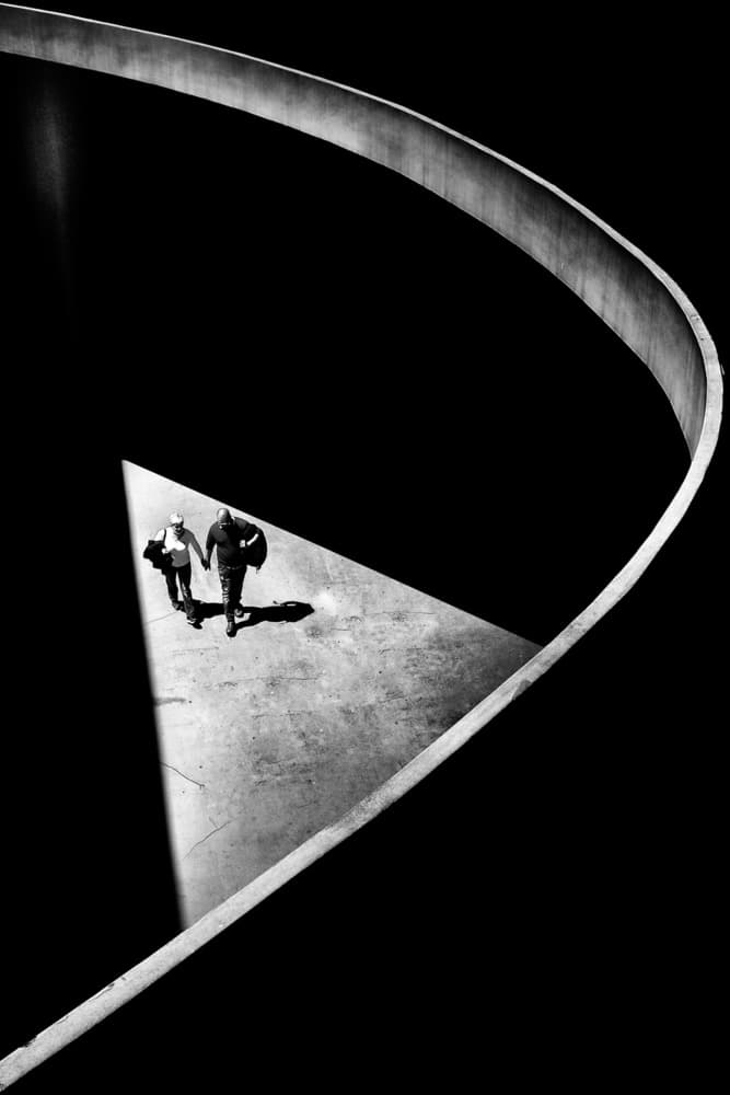 Couple on Curved Path by Antonio Grambone — canvas wall art