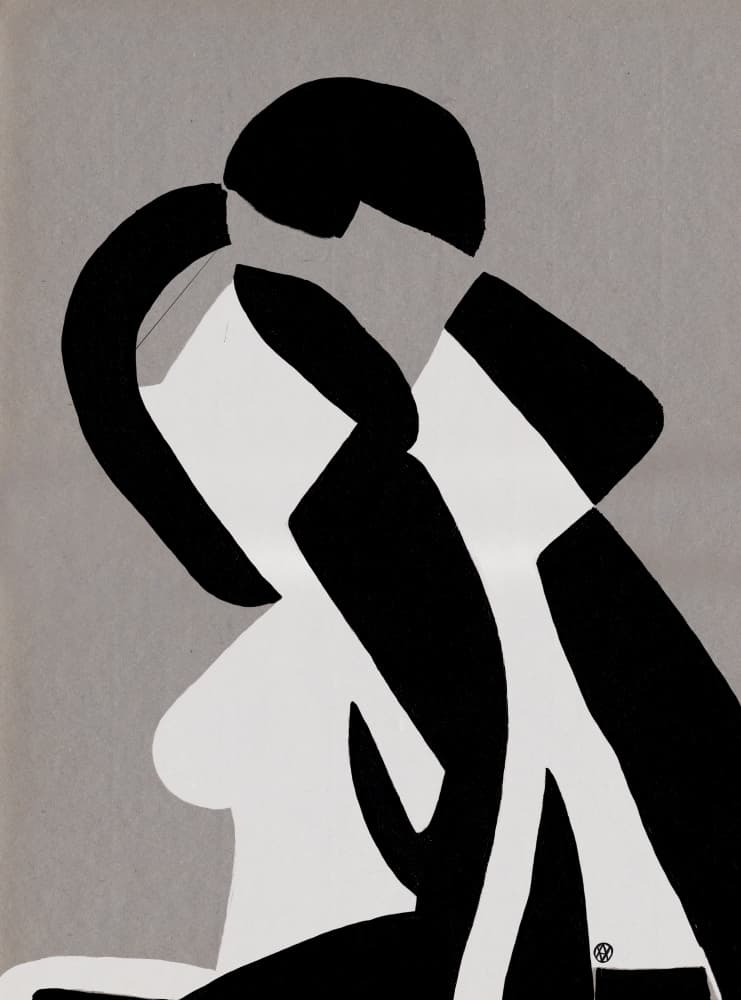 Abstract Embracing Couple by André Viana — canvas wall art
