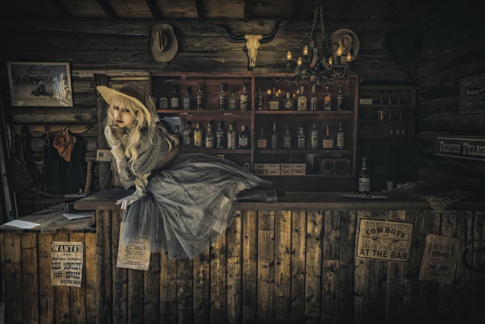 Mysterious Saloon Lady by KOIKI — canvas wall art