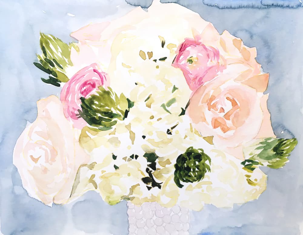 Blush Floral Bouquet by Christine Lindstrom — canvas wall art