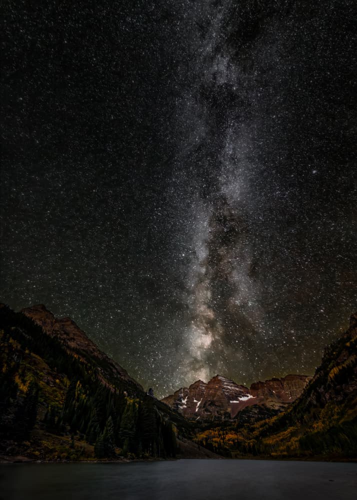 Milky Way Mountain Night by John J. Chen — canvas wall art
