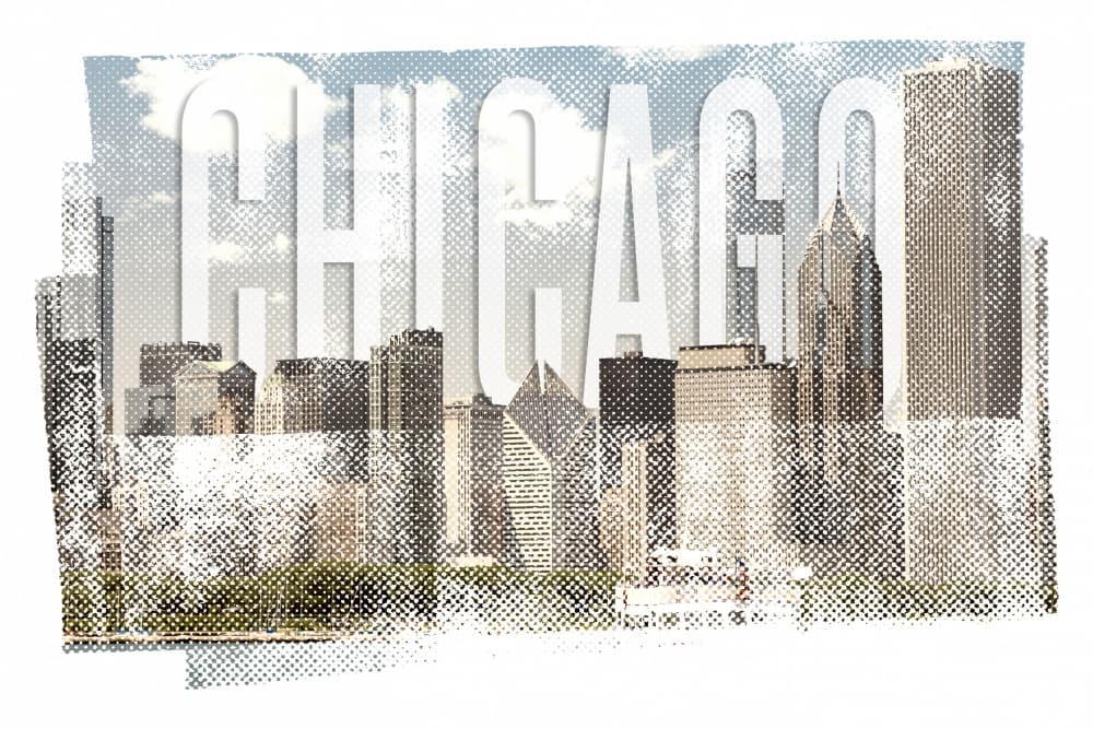 Distressed Chicago Skyline by Melanie Viola — canvas wall art