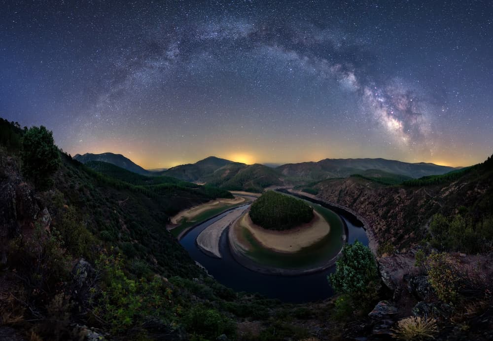 Starry Night River Bend by Jose Parejo — canvas wall art