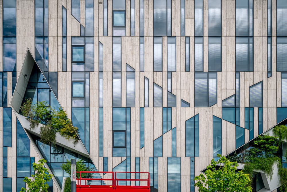 Modern Geometric Building Facade by Els Keurlinckx — canvas wall art