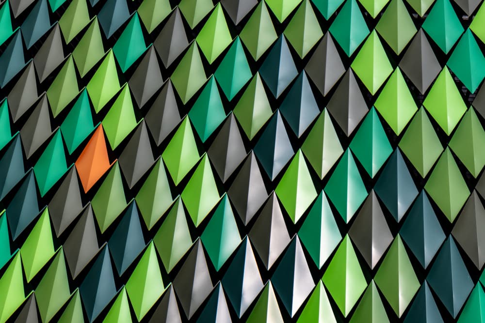 Green Diamond Facade by Franco Tessarolo — canvas wall art
