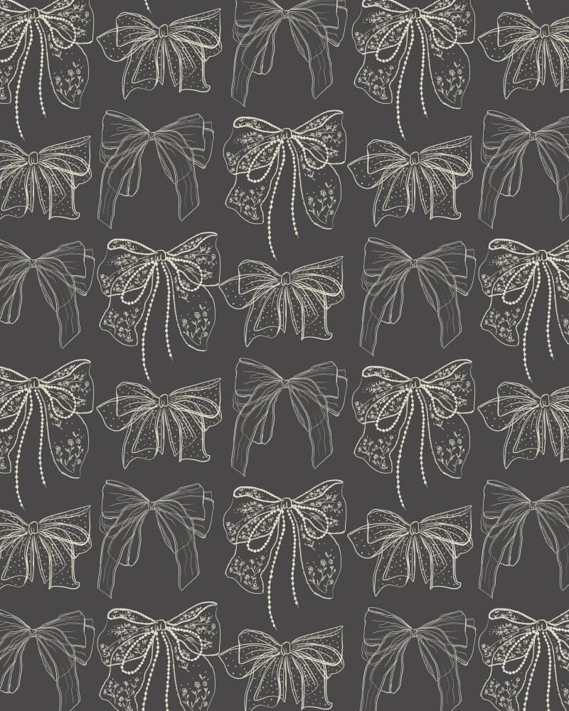Gray Bows Pattern by Anis Illustration — canvas wall art