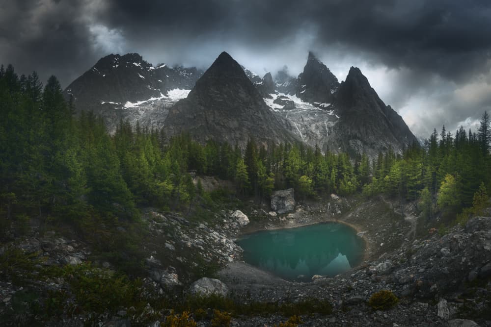 Dramatic Mountain Lake by Tomasz Rojek — canvas wall art