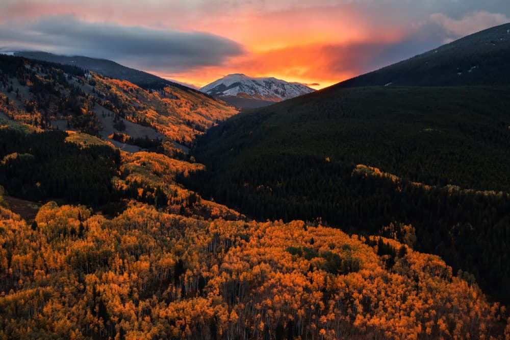 Vibrant Autumn Mountain Sunset by John Fan — canvas wall art