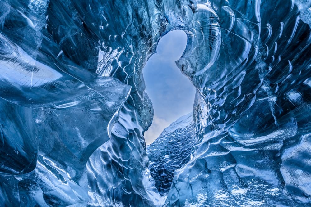 Deep Blue Ice Cave by Mark Strom — canvas wall art